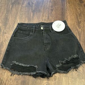 Princess Polly, black distressed denim , size 4